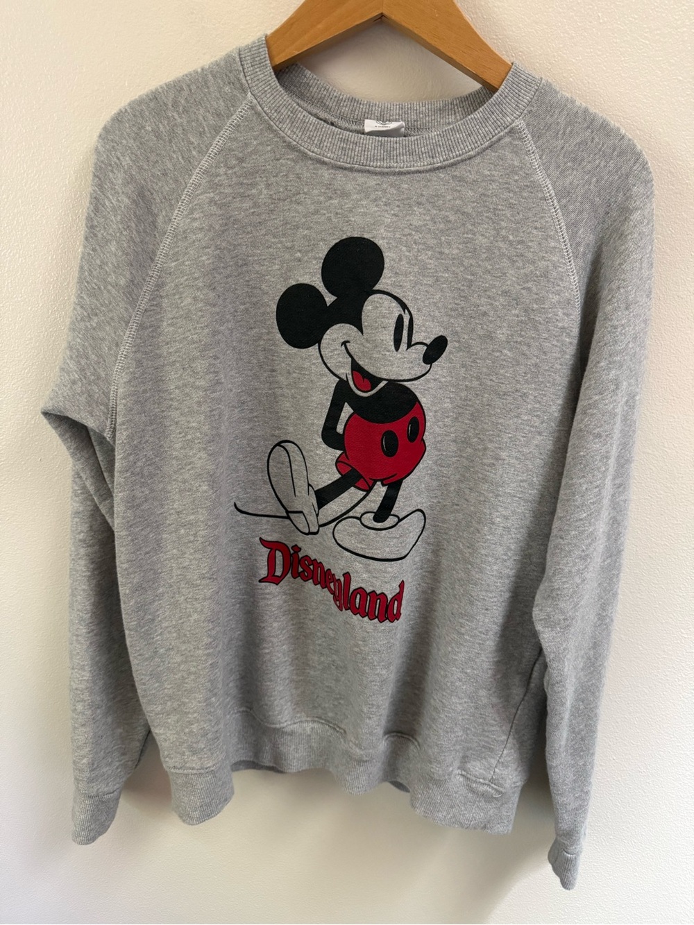 Disney Gray Crewneck Sweatshirt with Red & Black Mickey Graphic